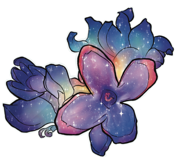 Galaxy Flower Sticker